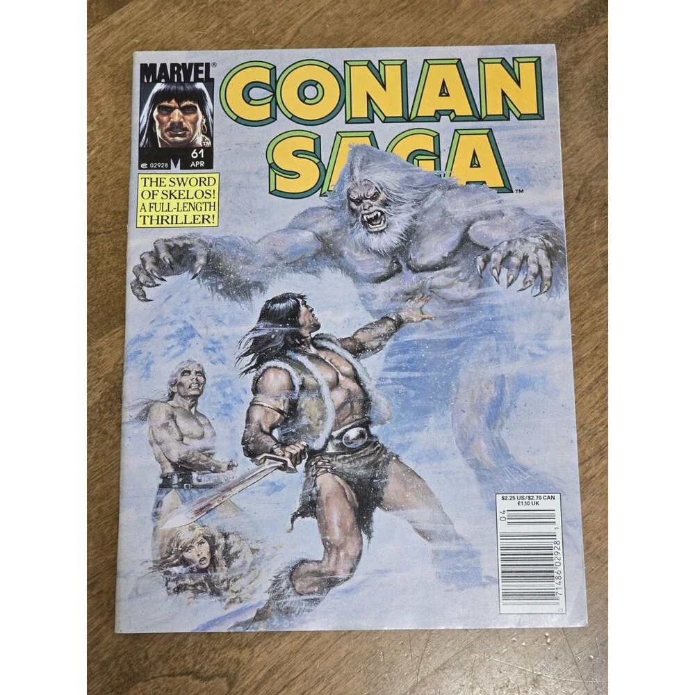 CONAN SAGA #60, #61, #62 & #64 1992 Marvel Magazine/Comic Lot of 4 Bagged Board